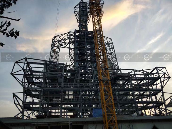 Inter-steel-structure-large-brass-Sakyamuni-buddha-statue